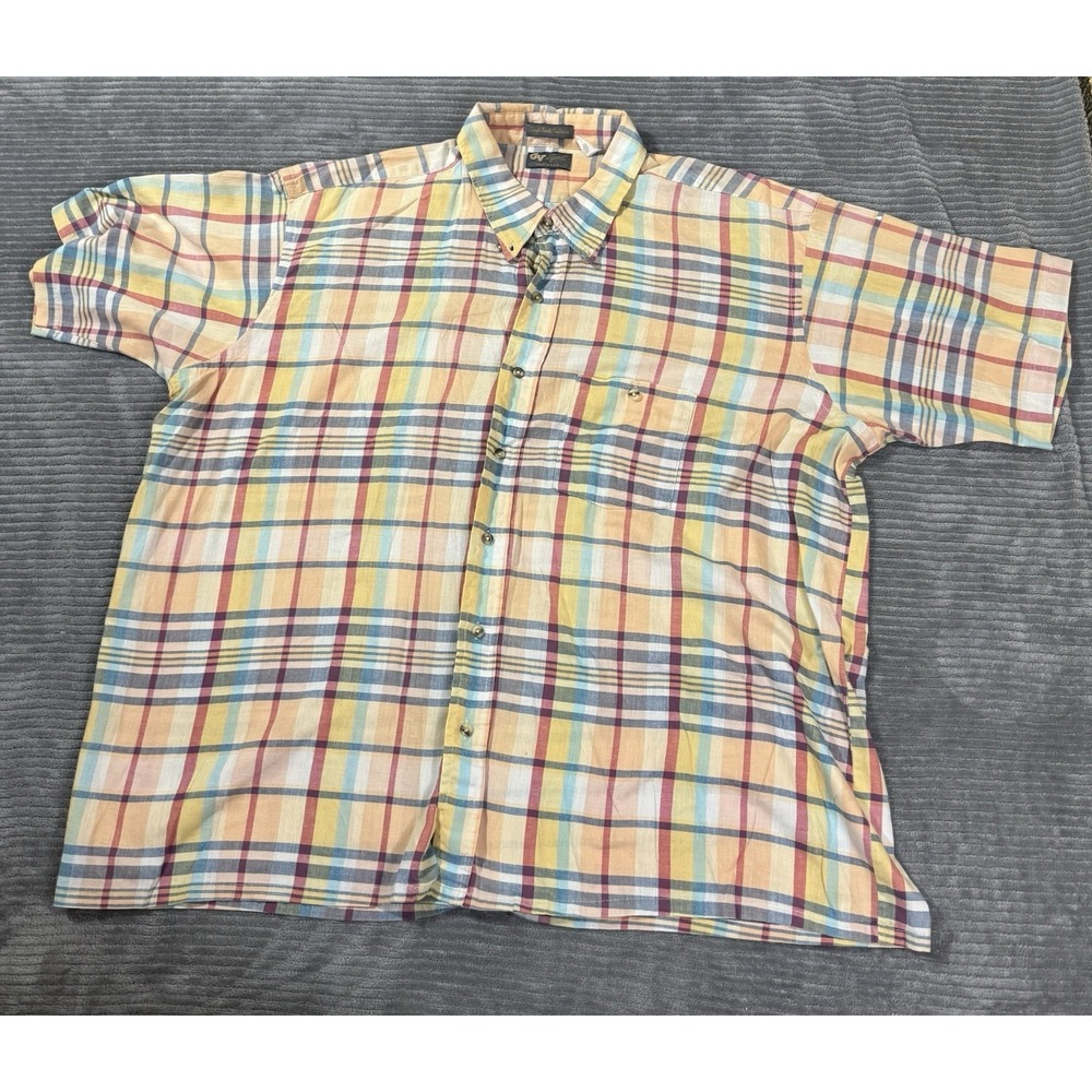 Men's Short Sleeve Xl Plaid Vintage Gv Sport